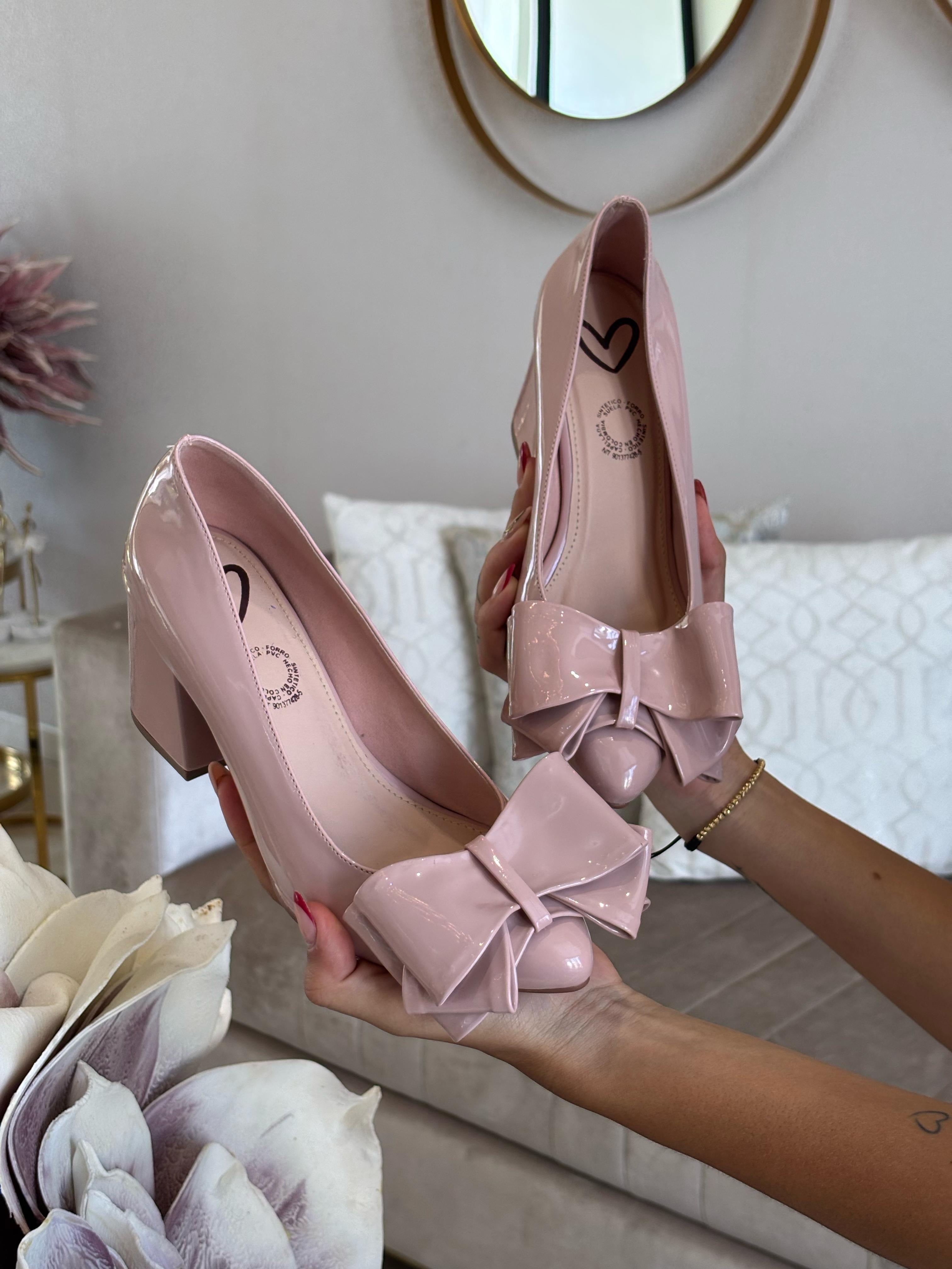 Zapatos de Tacón con Lazo