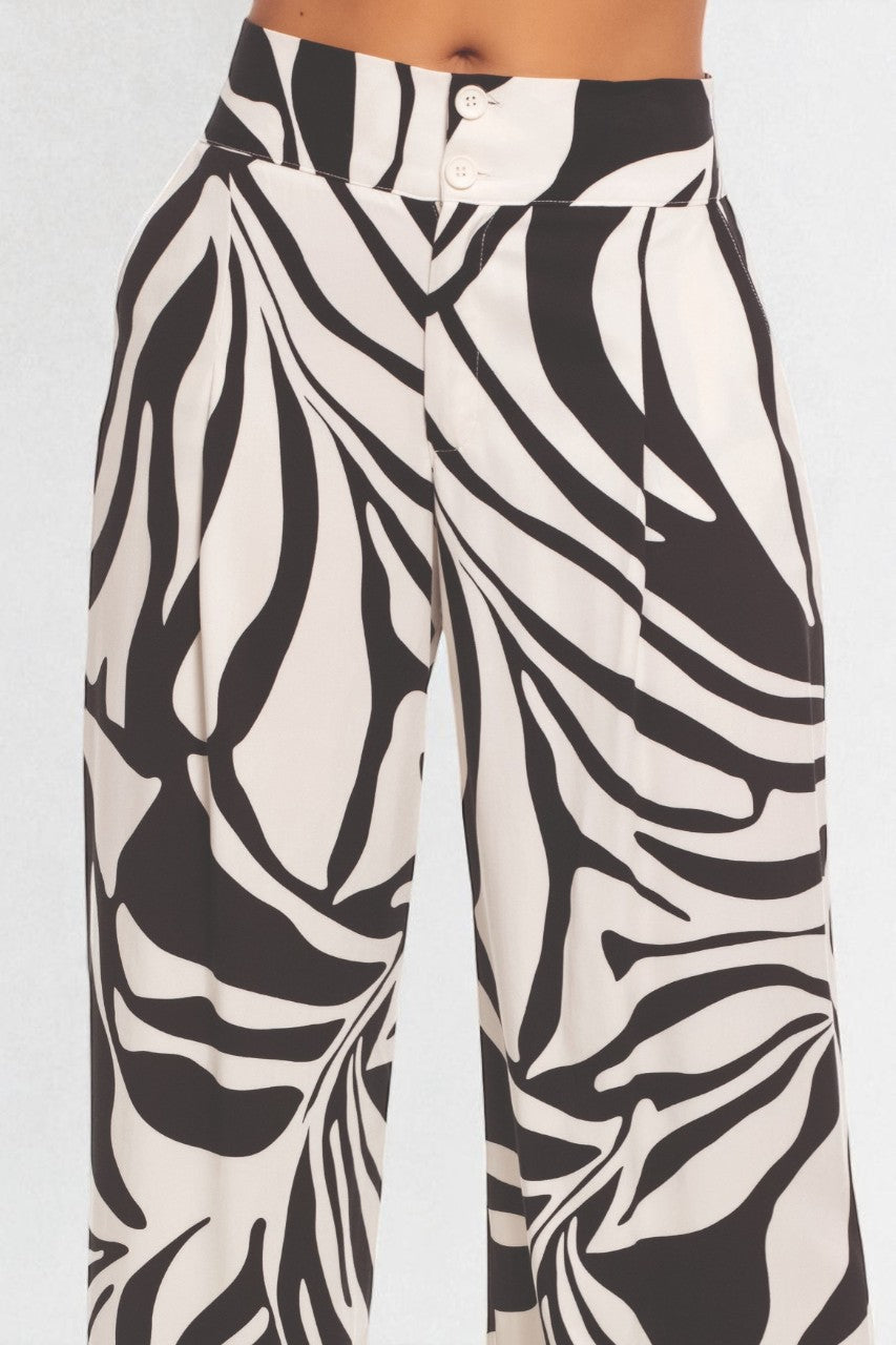 Pantalón Palazzo con Estampado Animal Print