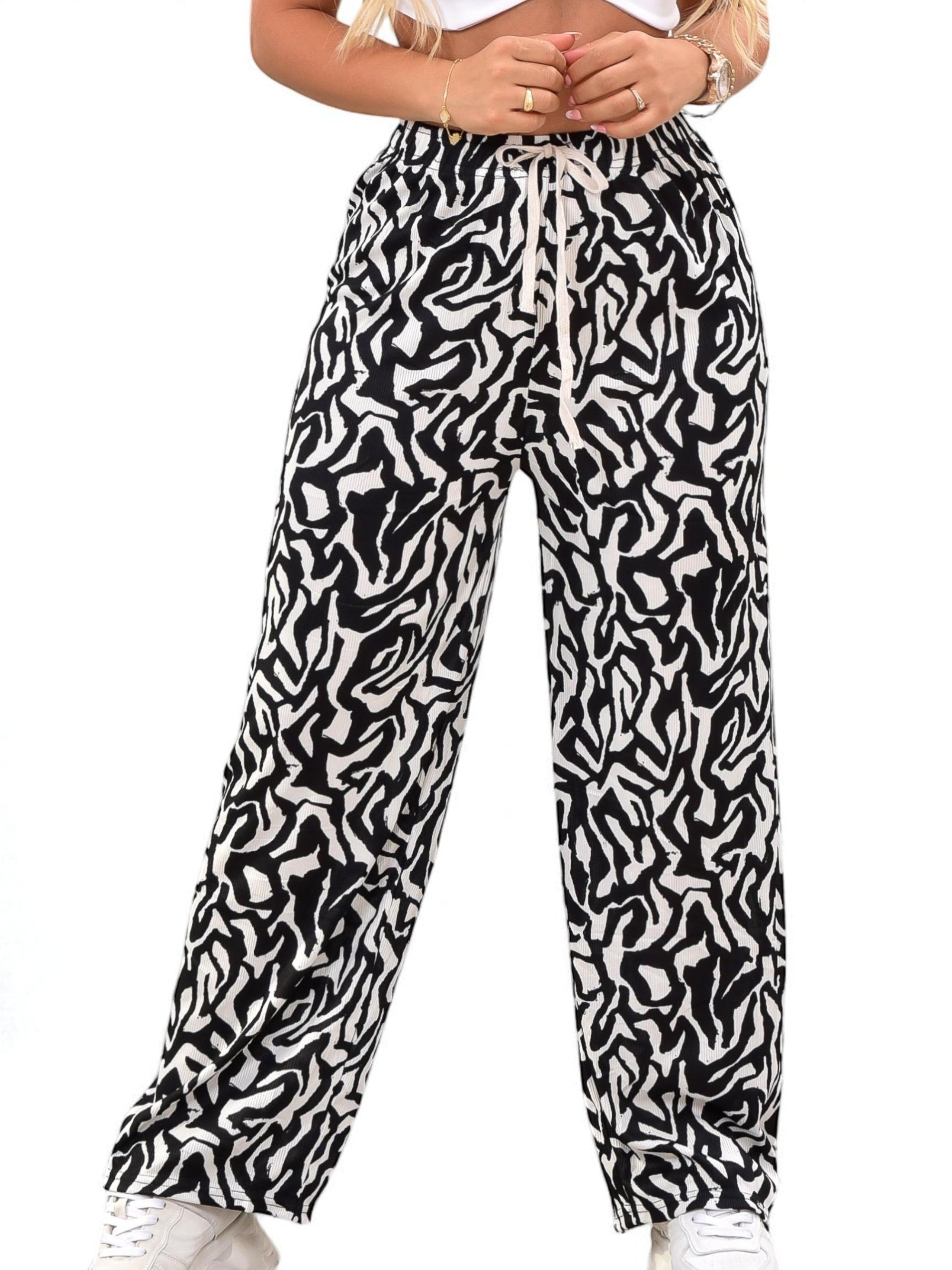 Pantalón Casual a Rayas – Talla Única M