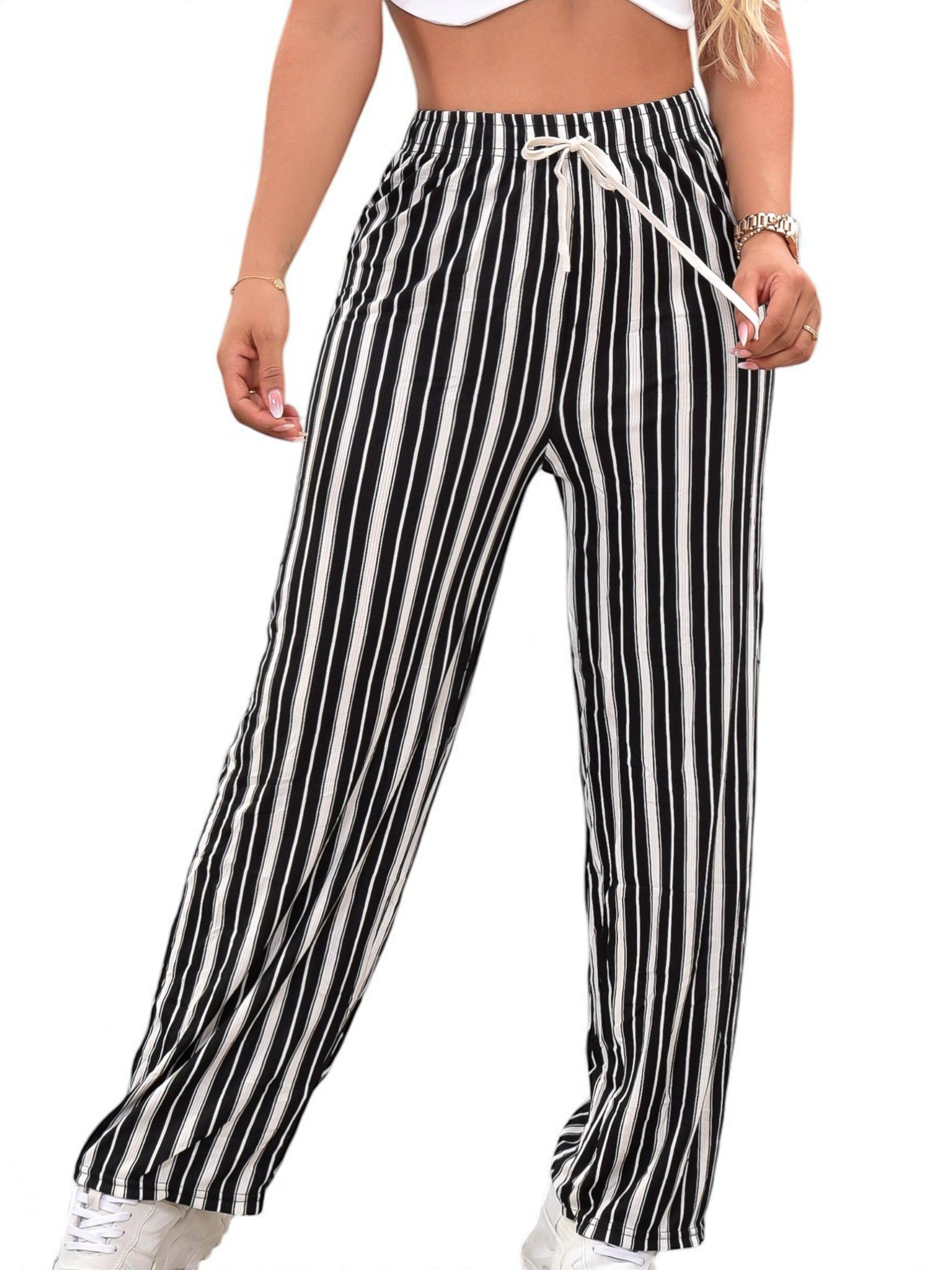 Pantalón Casual a Rayas – Talla Única M