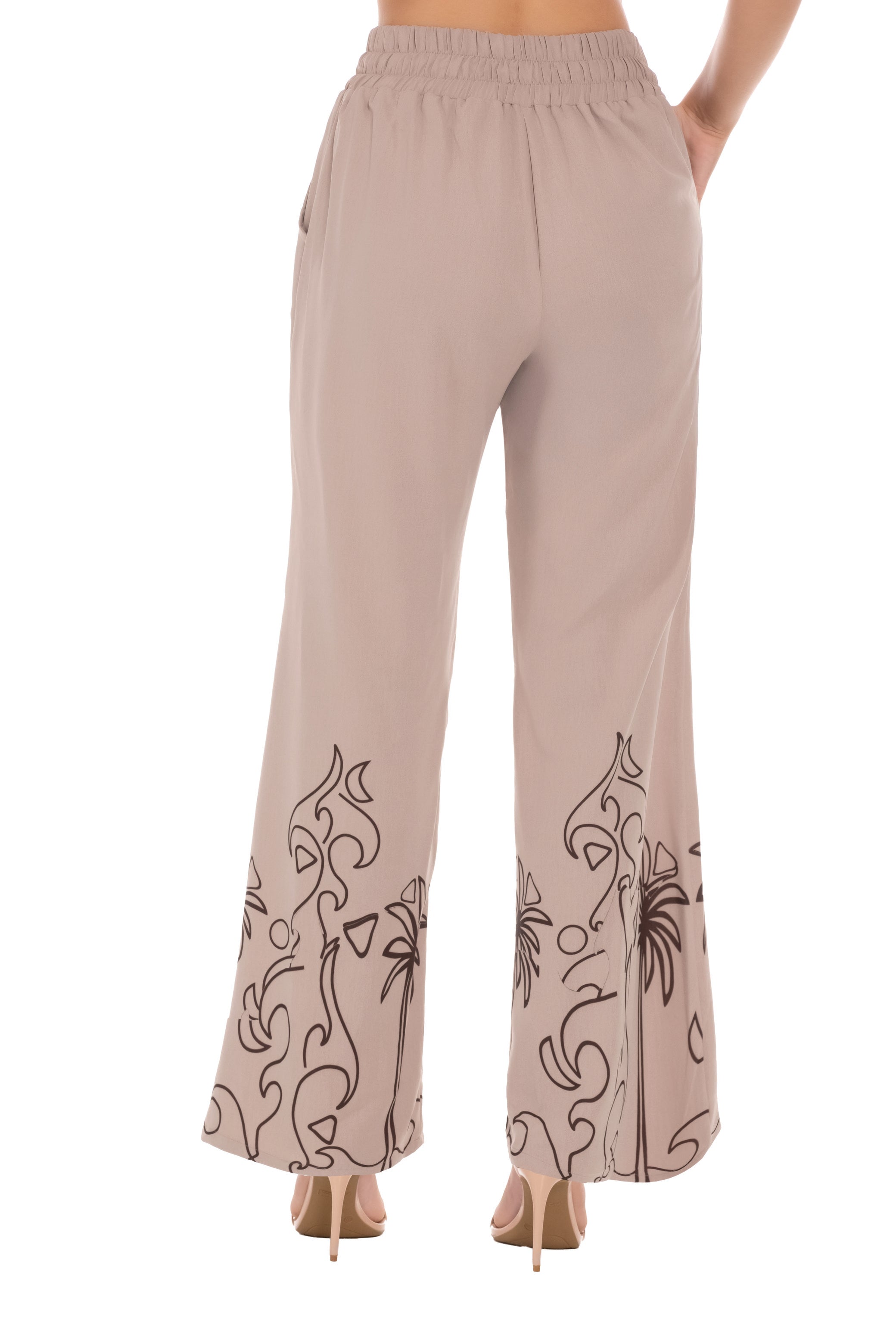 Pantalón Recto con Estampado en el Bajo