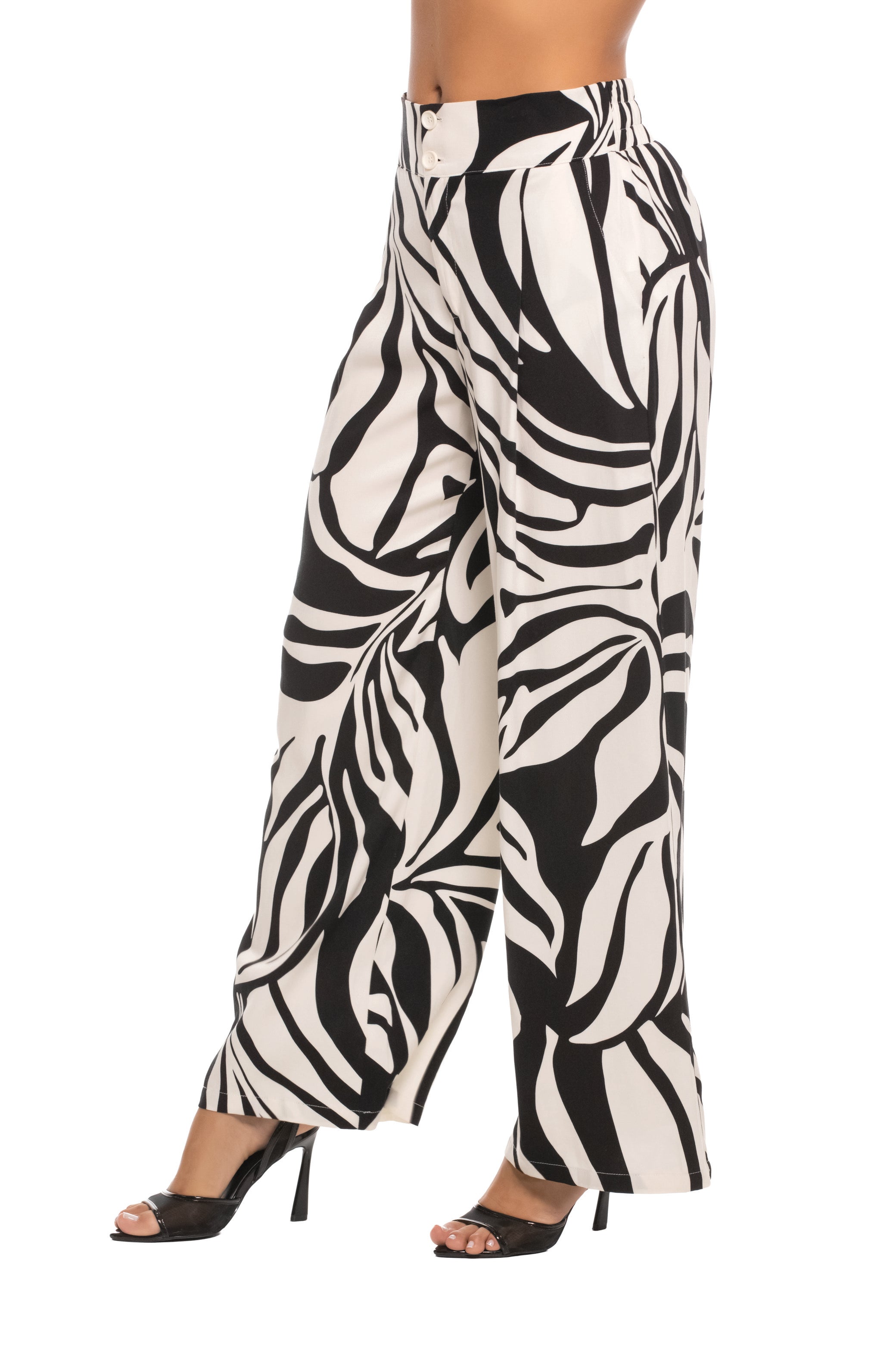 Pantalón Palazzo con Estampado Animal Print