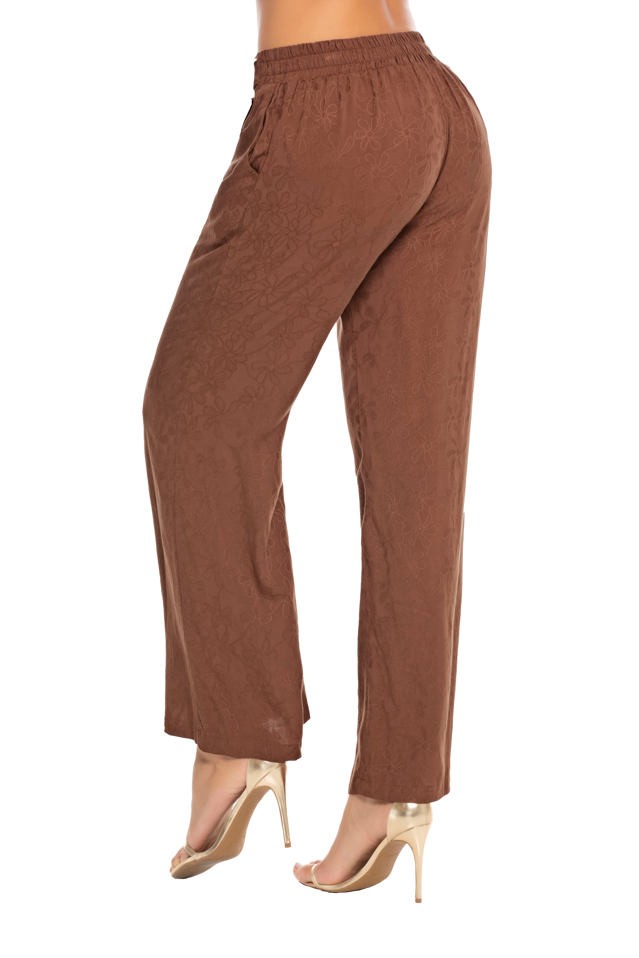 Pantalón Palazzo con Cinturón Decorativo