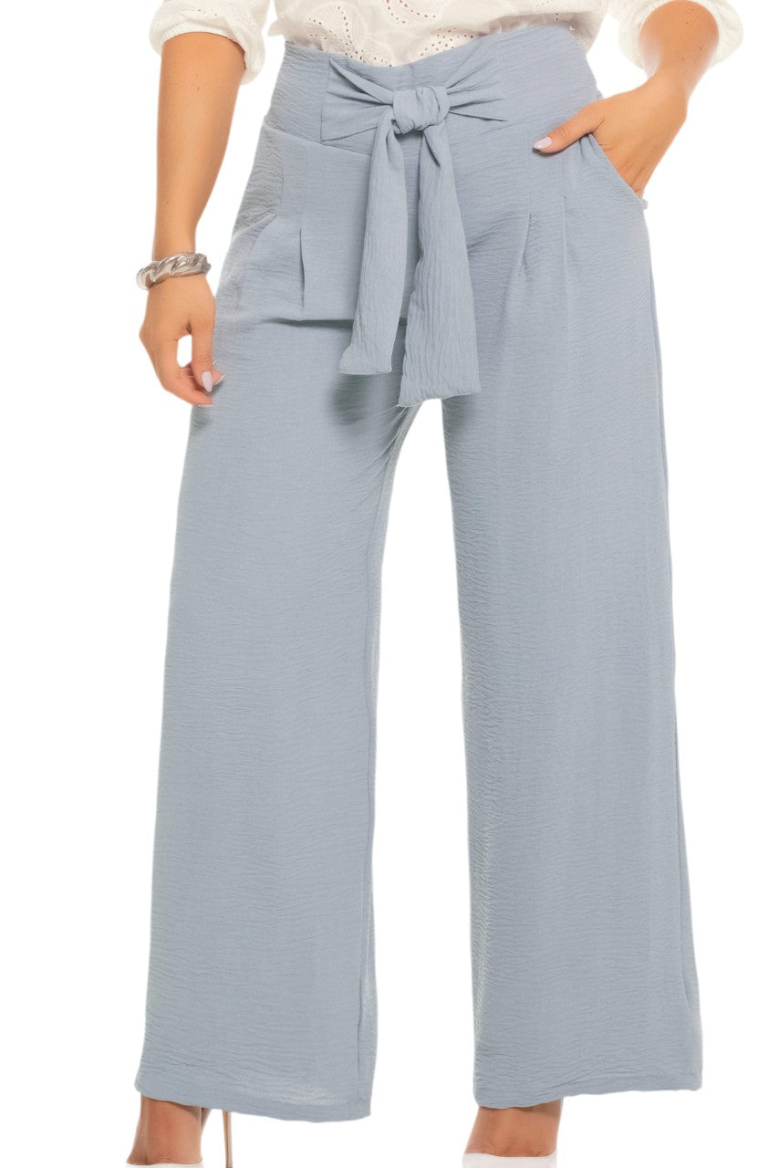 Pantalón Palazzo con Lazo Frontal